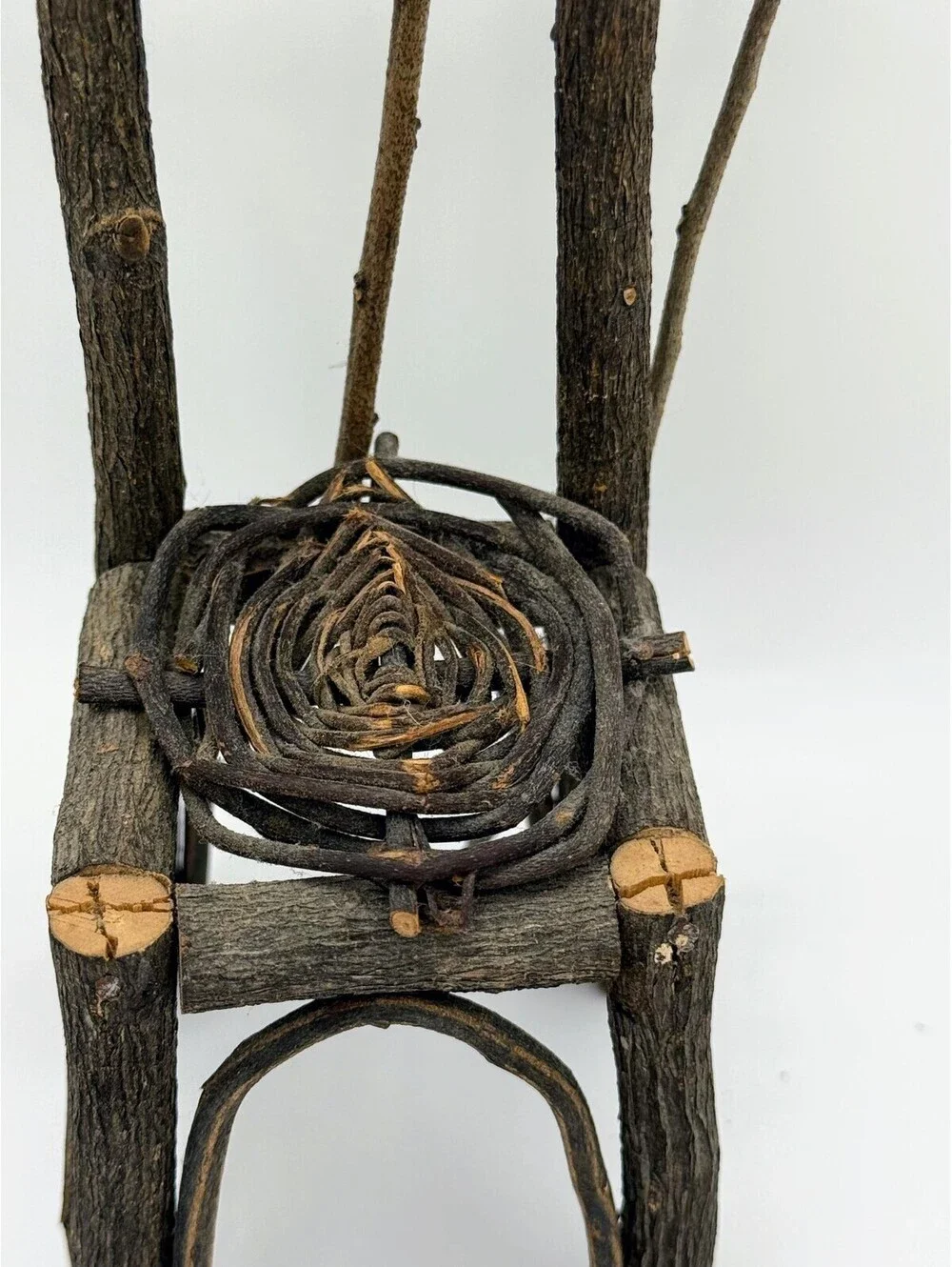 1:6 Scale Rustic Twig Chair Handmade Woodland Fairy Doll Furniture Vine Seat